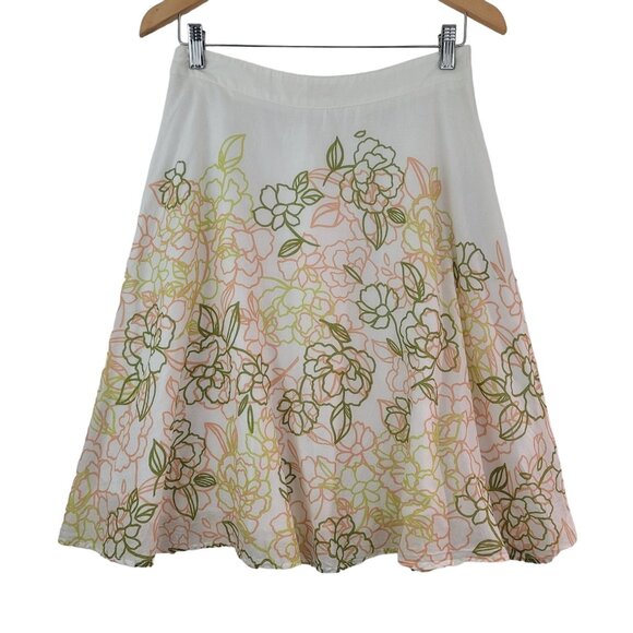 Jill Michelle Dresses & Skirts - VTG USA Womens Pastel Garden Floral Midi Skirt Sz 4 Lined Cottagecore Coquette